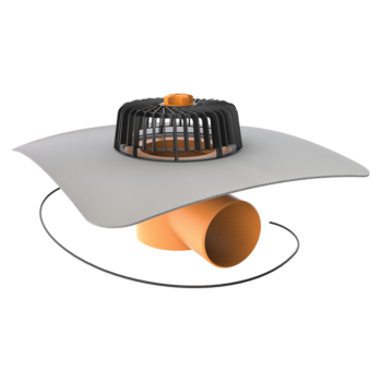 Yatay Çıkışlı Çakıl Tutucu TWE V PVC Yakalıklı Çatı Süzgeci